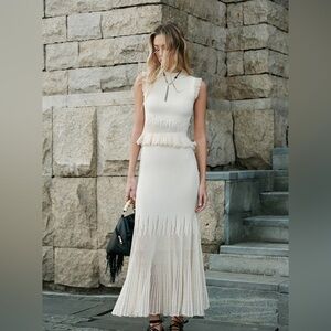 Commense Knit Pleated Skirt Set